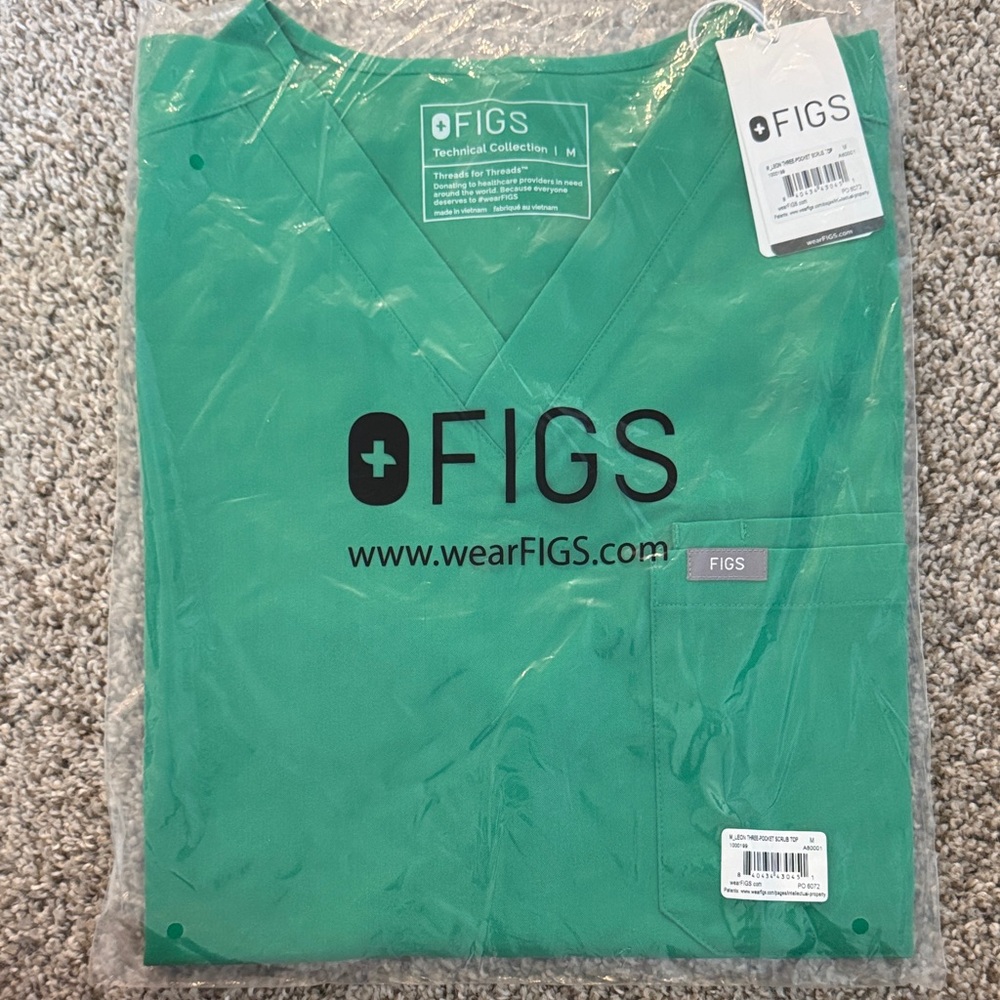 Figs Scrub Set Brand New Men’s M Green scrub top and pants